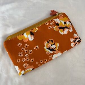 Rachel Pally - Orange & Yellow Canvas & Leather Floral Print Clutch. Perfect!